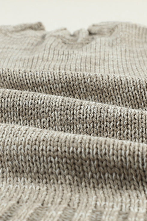 V Neck Drop Shoulder Knitted Sweater